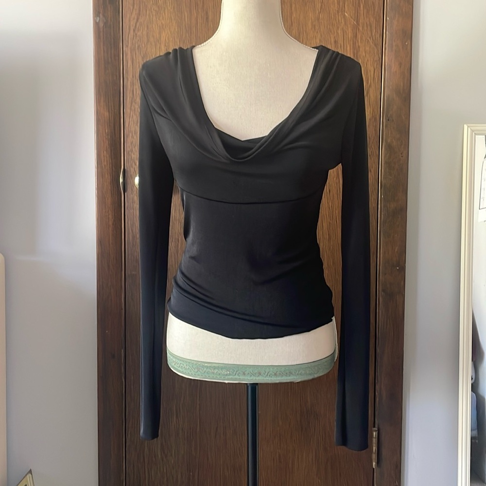 Black Free People Long Sleeve Stretchy Shirt M